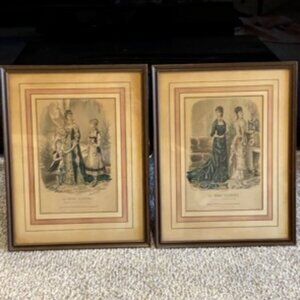 La Mode Illustrée Real FRENCH FASHION PLATE prints Set of 2- published 1859-1937